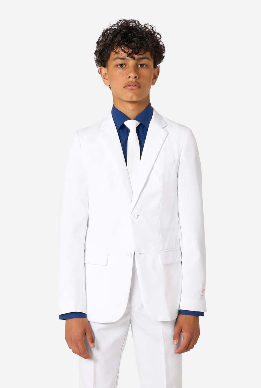OppoSuits Boys White Knight Solid Color Suit 6Y